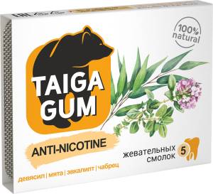 Смолка жевательная Taiga Gum против курения Алтайский нектар 5шт